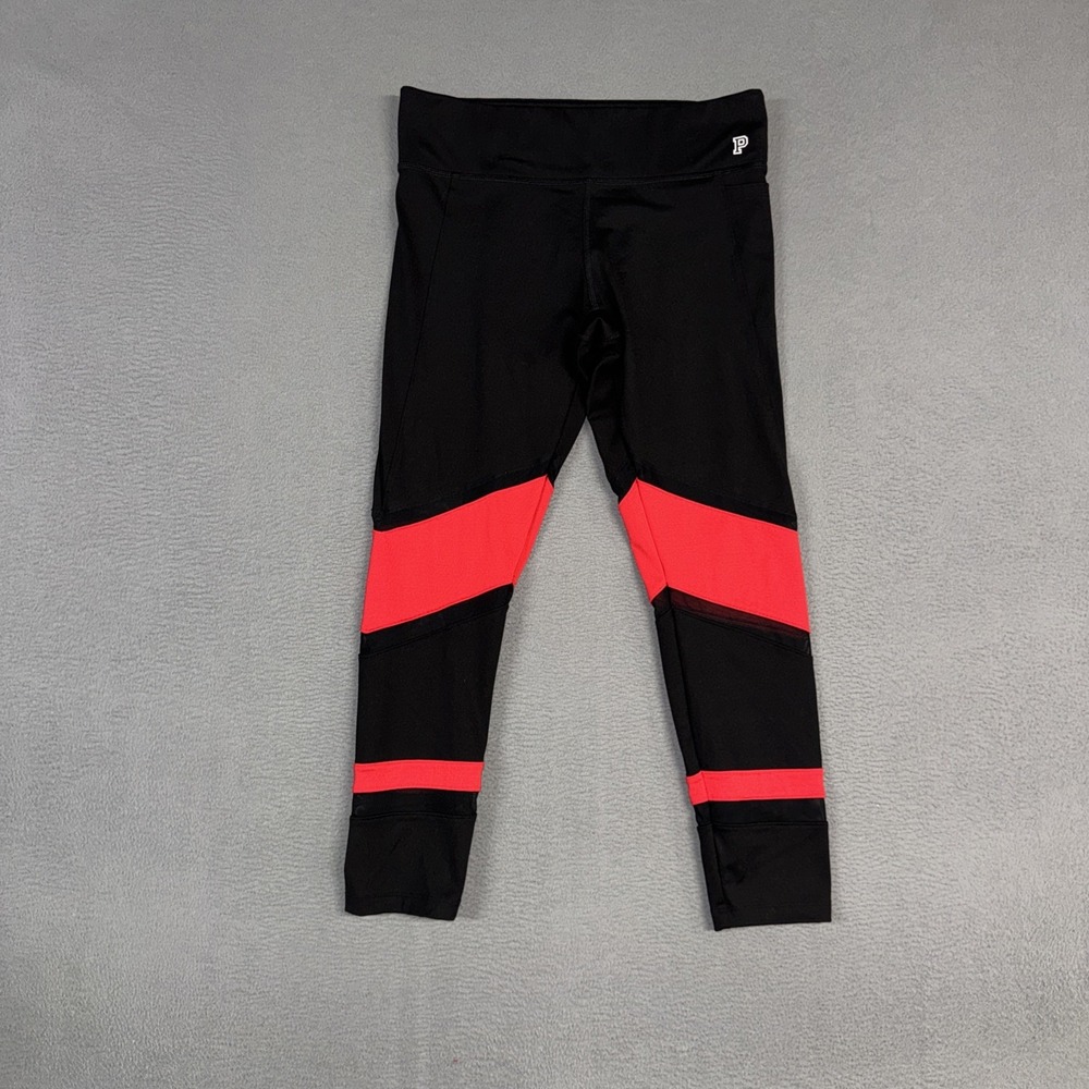 Victoria Secret Pink Ultimate Pants Womens Medium Black Pink Legging Pull On